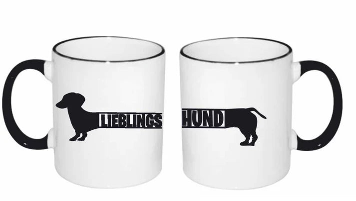 Lieblingshund Dackel Tasse mit Personalisierung - Bella und Stella Haustierbedarf